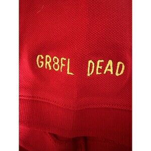 Polo Shirt Mens XXL Red Grateful Dead Embroidered GR8FUL On Sleeve.  NEW Weird